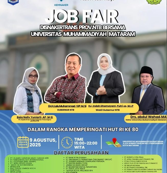 Universitas Muhammadiyah Mataram Gelar Job Fair 2025, Tawarkan Ribuan Lowongan Kerja