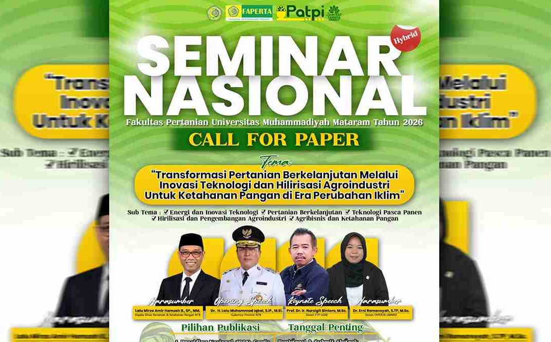 FAPERTA UMMAT Akan Menggelar Seminar Nasional Pada 02 Juli 2026, Dorong Transformasi Pertanian Berkelanjutan di Era Perubahan Iklim