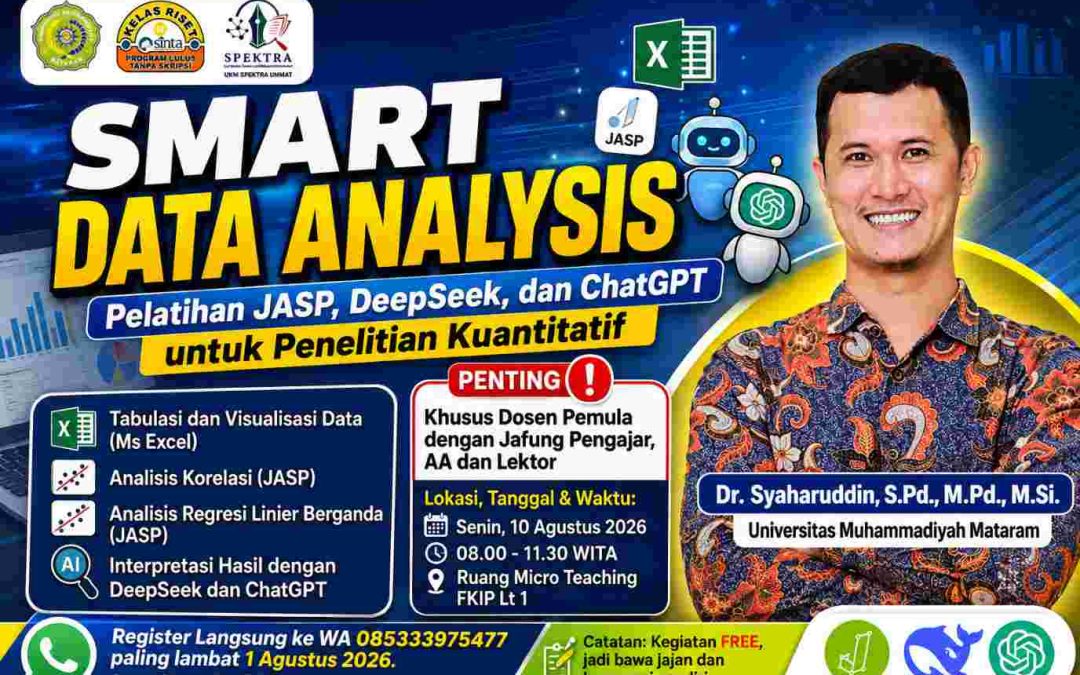 UKM SPEKTRA UMMAT Gelar Pelatihan Smart Data Analysis, Bekali Dosen Pemula Kuasai JASP, DeepSeek, dan ChatGPT Untuk Penelitian Kuantitatif